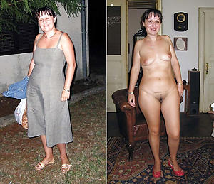 Horny lassie before and after